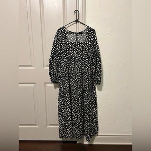Who What Wear | Black and White Polkadot | Long Sleeve & Dress | Size XXL
